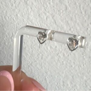 Heart-Shaped Silver .925 Stud Earrings